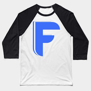 F - Letter A to Z Text Collection blue Colour Baseball T-Shirt